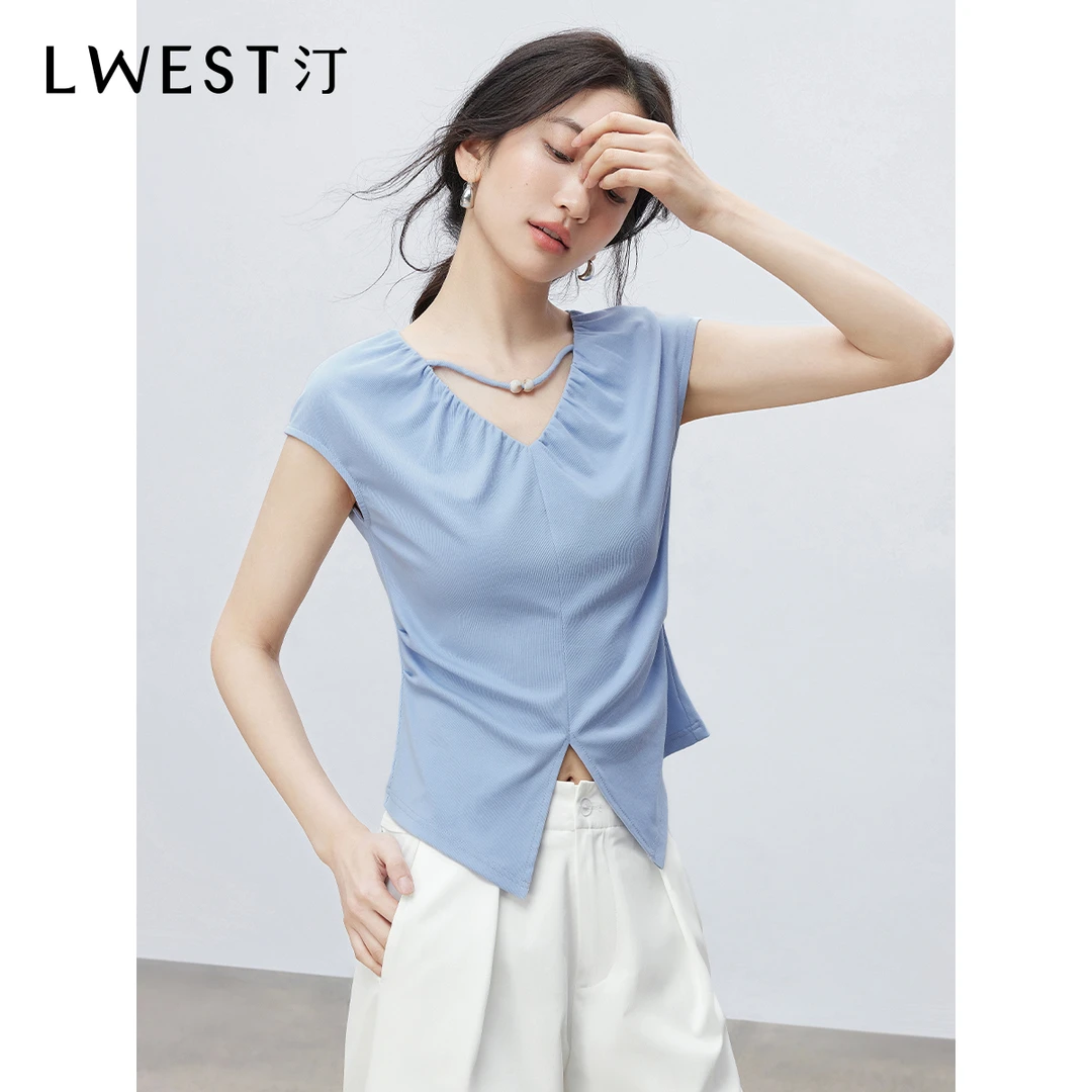 【达人专属】朗文斯汀法式设计感别致修身显瘦上衣DTMT5204D12739