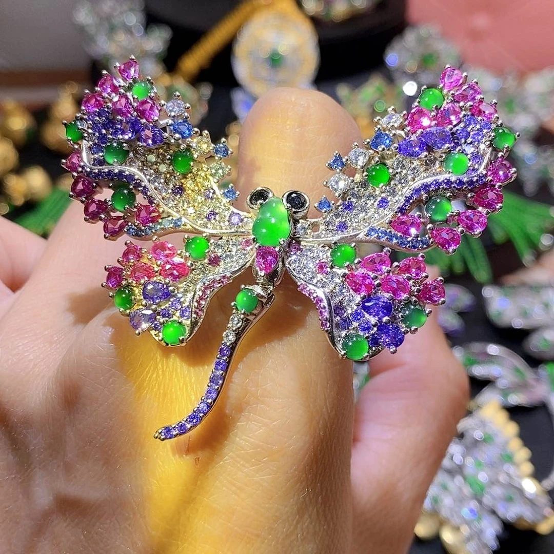 银S925镶嵌挂件翡翠