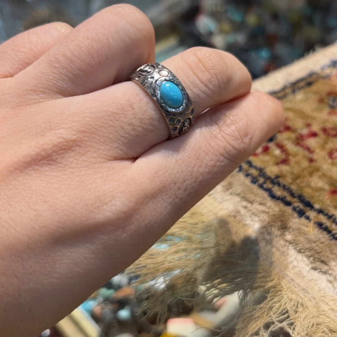 *****绿松石银S925镶嵌戒指戒指