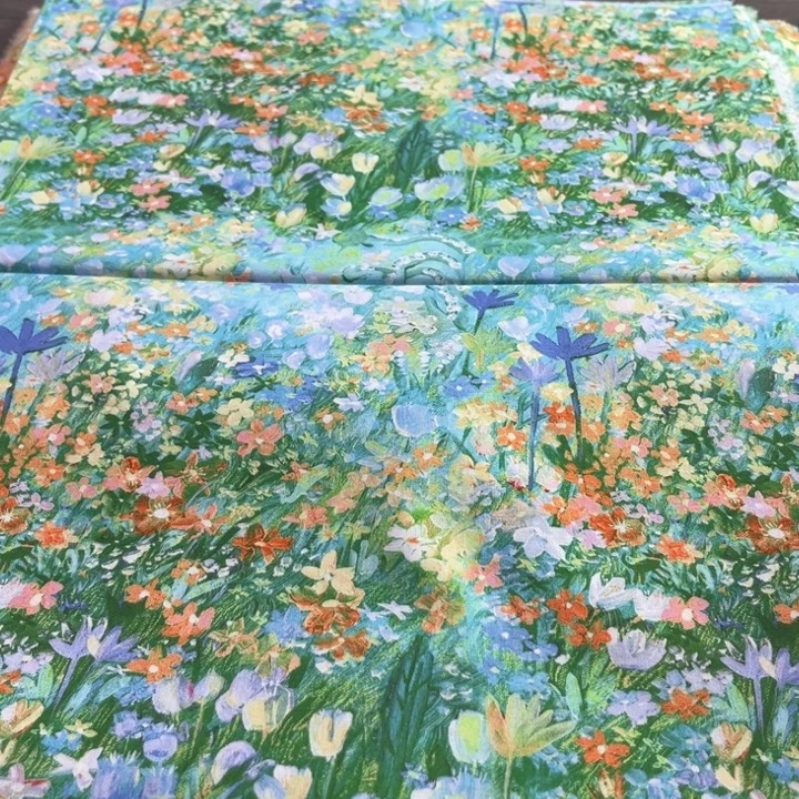棉 油画花海 60支数码印花全棉府绸1.45幅宽 一米价