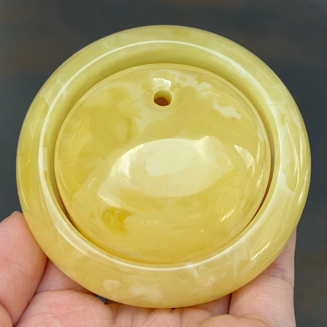 精美白花蜜蜡手镯，52.5圈口