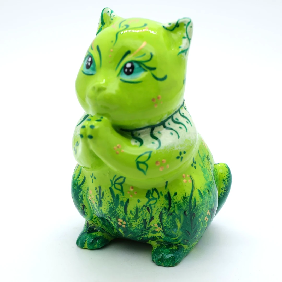 PM 王甜心工作室《祈福小猫》石膏作品，仅一件（非王甜心本人绘画）