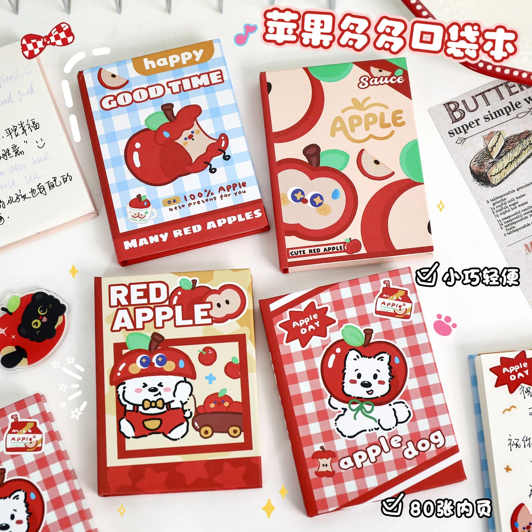 ins风红苹果A7迷你小本子随身携带笔记本高颜值空白记事本口袋本