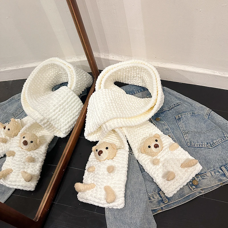 秋冬新款手工diy口袋熊围巾编织器材料包送女生七夕心意礼物