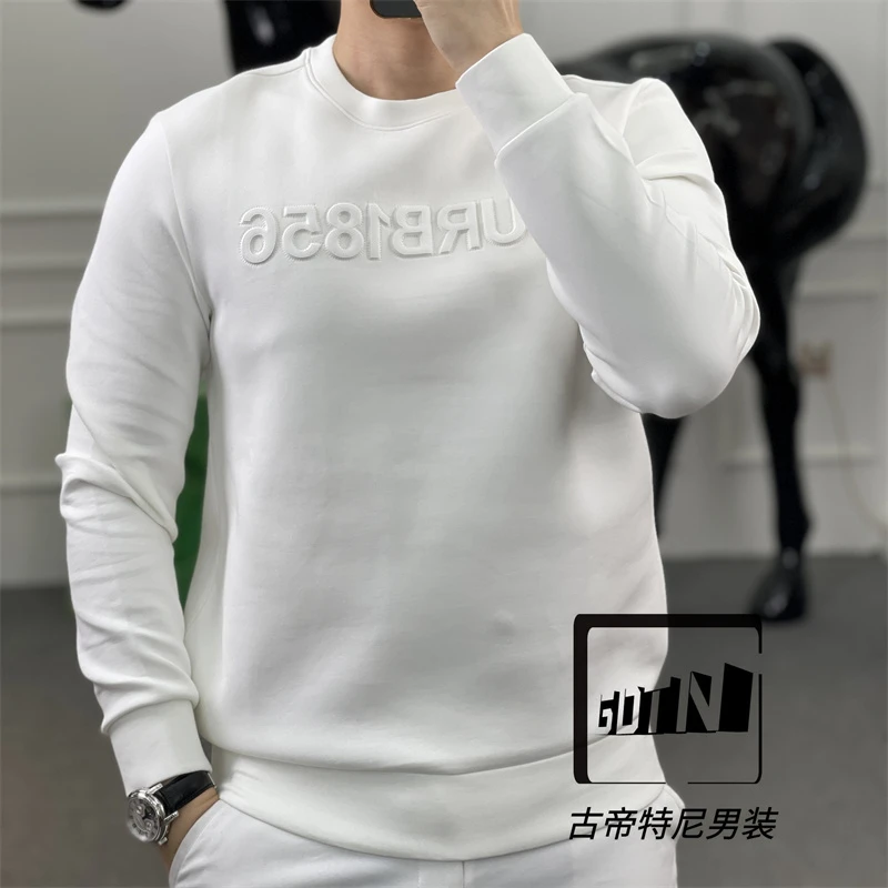 <古帝特尼>秋冬新款男士潮流欧货时尚百搭空气层圆领卫衣Z+2065