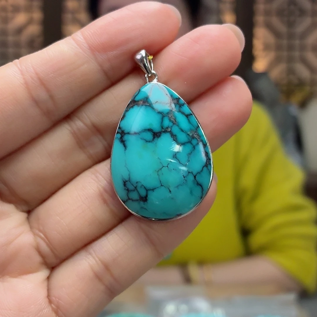 银S925镶嵌绿松石珠宝奇石