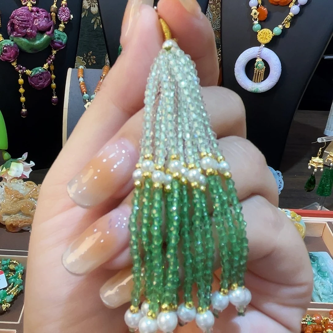 湖***梦玛瑙/玉髓未镶嵌颈饰斜挎流苏