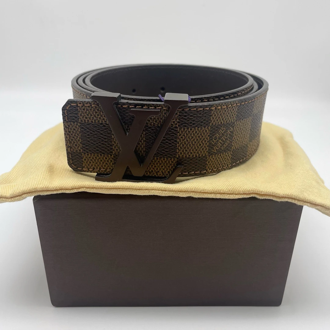 95新 LouisVuitton/路易威登 100码磨砂扣棋盘格腰带14631312