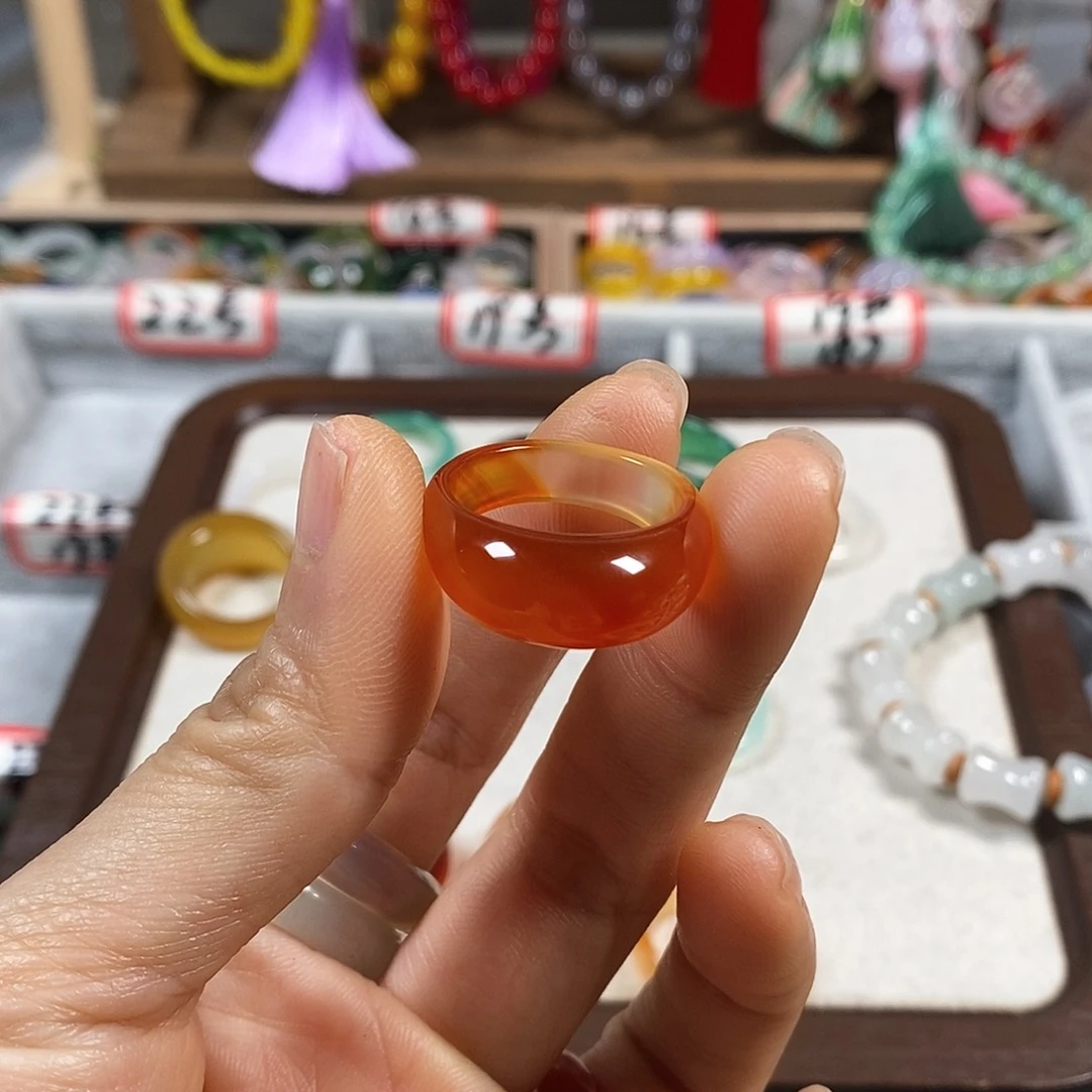 玛瑙/玉髓戒指未镶嵌无*