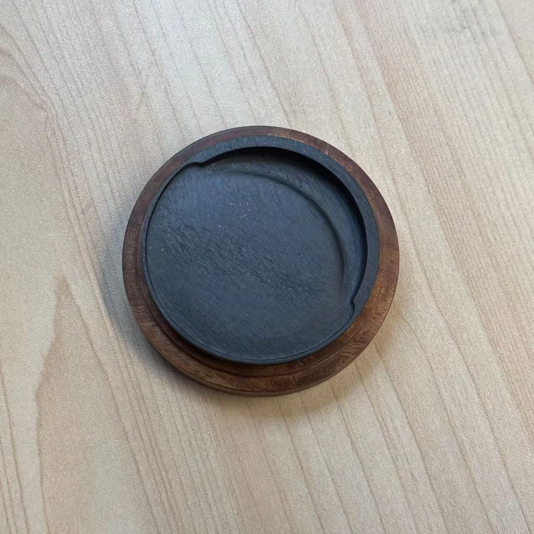 老坑水舷坑水波纹经典圆门砚歙砚老坑孤品砚台