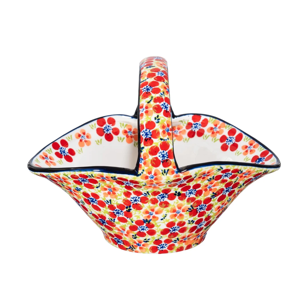 【泡芙专属】西里西亚手绘碧丝粉黛--翻边提篮果篮