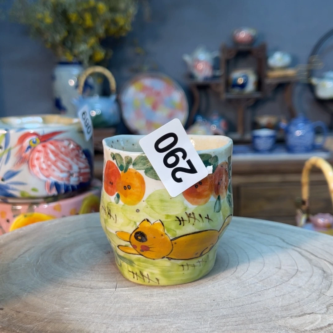 杯素浅陶瓷手手绘图