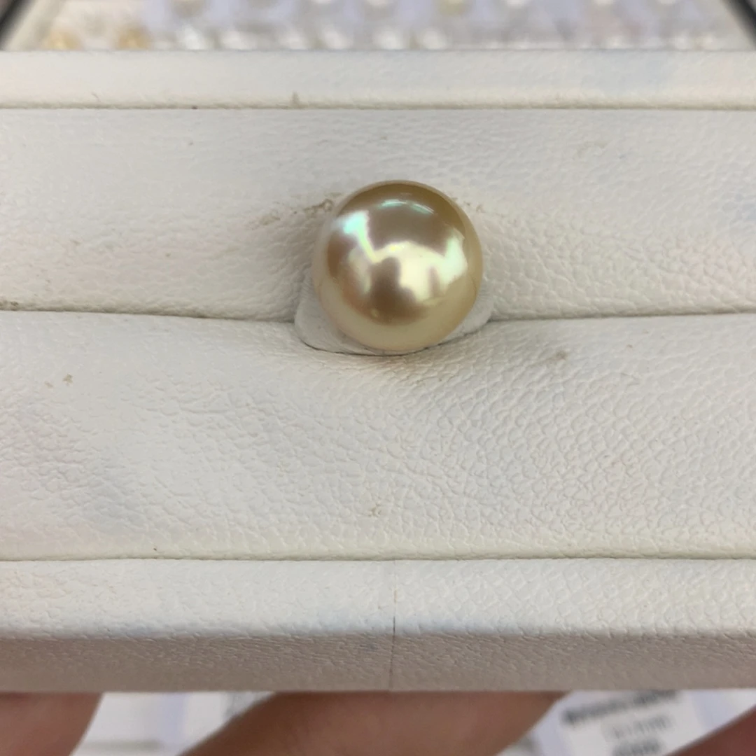 未镶嵌裸珠海水珍珠13.9mm浓金正圆裸珠