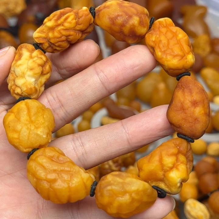 琥珀未镶嵌裸石天然蜜蜡手串