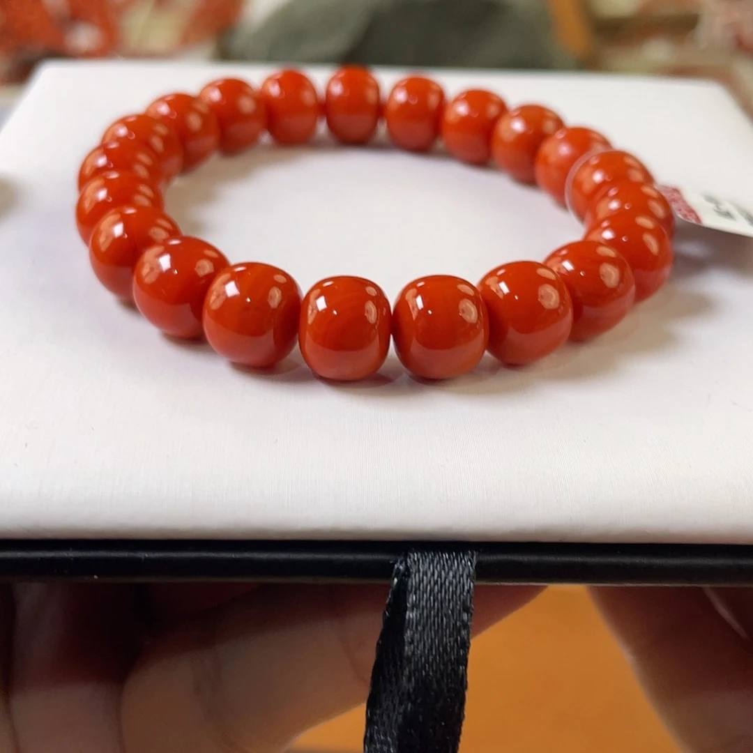 南红玛瑙未镶嵌手链10mm+