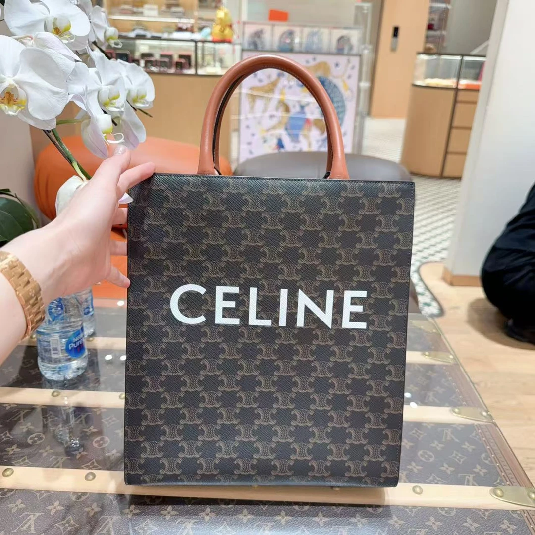 99新 Celine/思琳 abas经典老花凯旋门竖版托特 尺寸:33x28.5x8