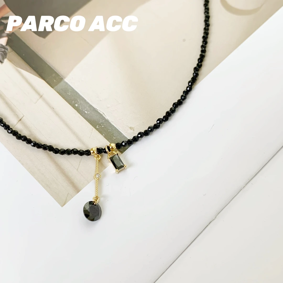 铜合金项链 C218 LORO 黑色回响流苏项链