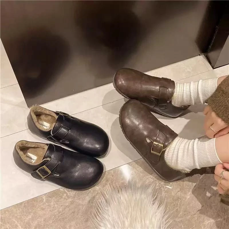 厚底棉鞋女款2025新款冬季防水防滑全包勃肯鞋加绒加厚保暖2550