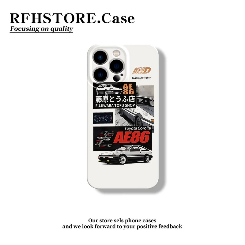 闪度侠红字AE86漫画涂鸦适用苹果16/15菲林手机壳华为小米vivoppo