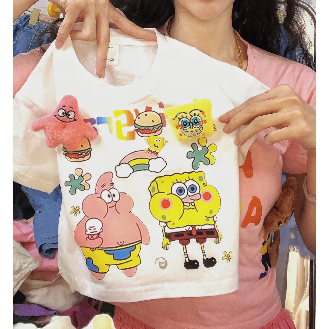 99262立体玩偶儿童纯棉短袖T恤夏季新款儿童宽松上衣宝宝舒适潮T