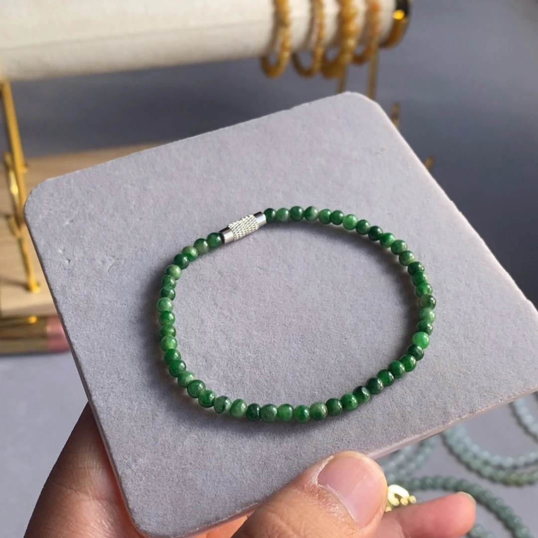 定制翡翠未镶嵌45 缅甸翡翠A货卡3.8