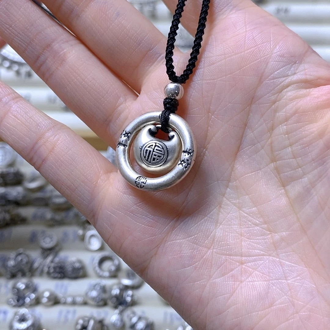 吊坠足银无平安扣胖福