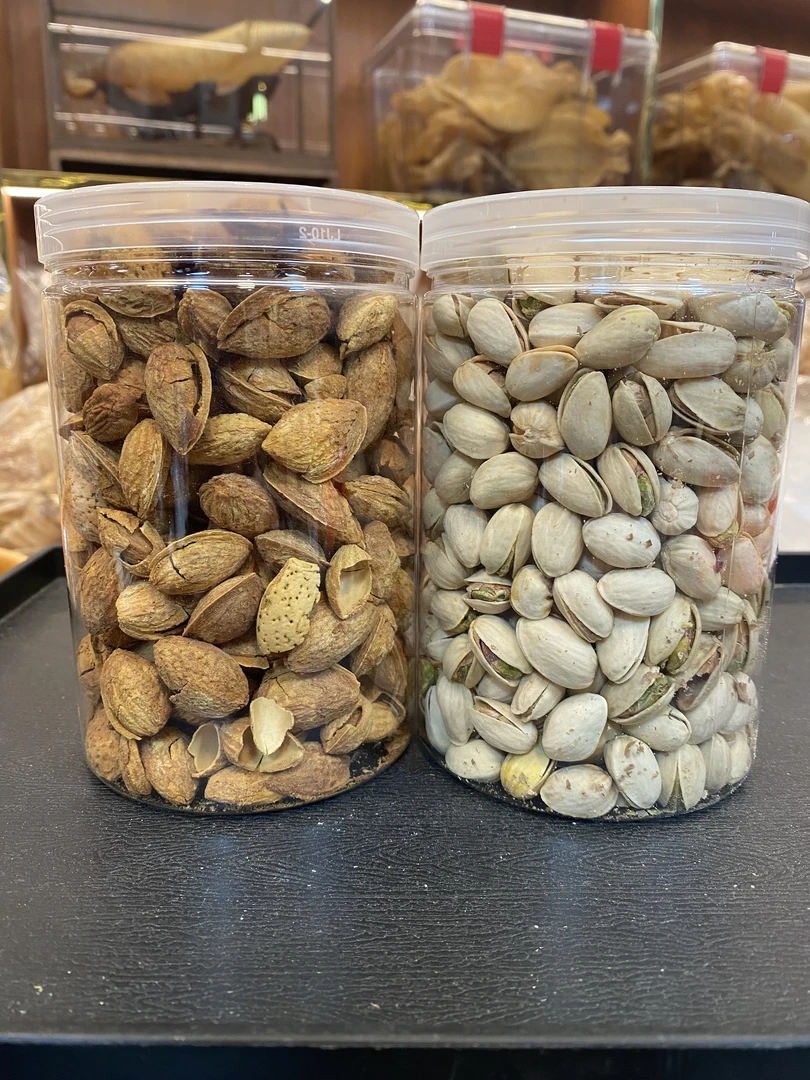 手剥巴旦木+开心果，年货坚果干果组合罐装零食