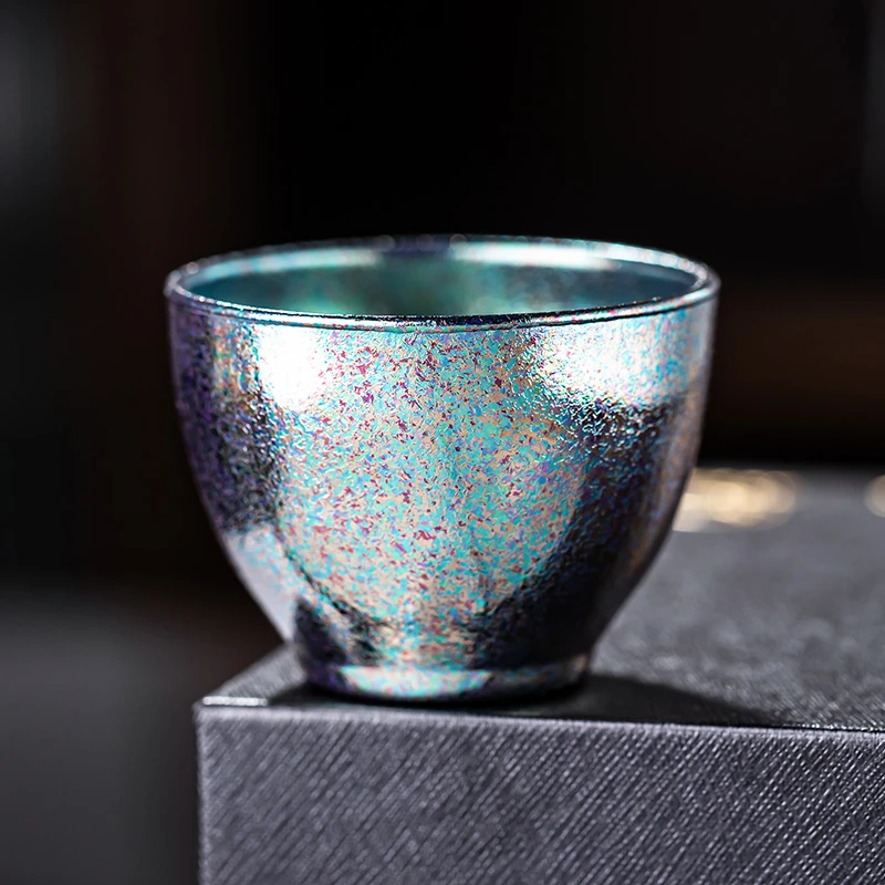 高档纯钛双层隔热防烫品茗杯主人杯茶室家用茶杯送领导长辈礼盒装