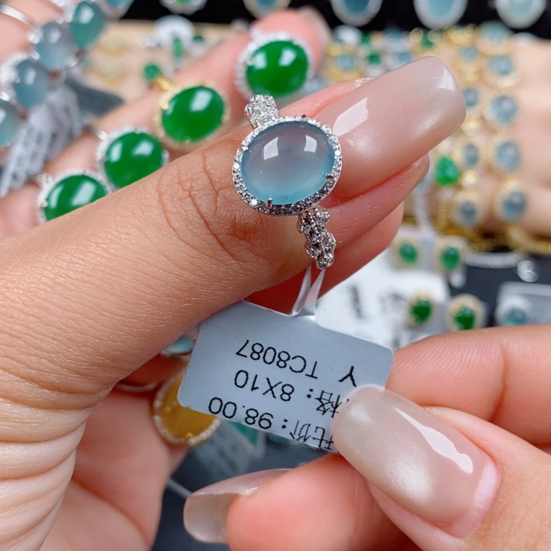 银S925镶嵌戒指翡翠⭐️*