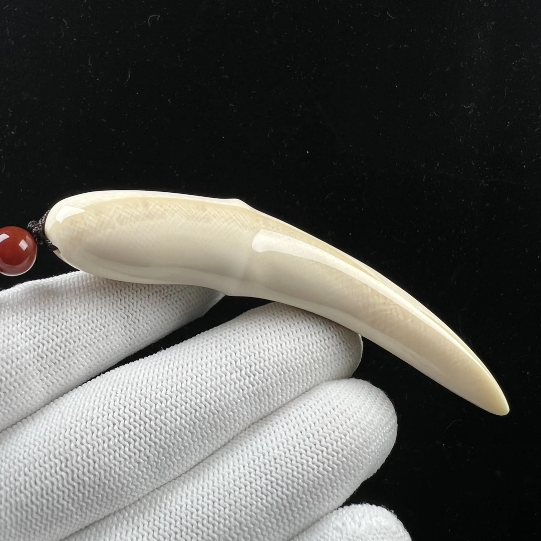 D1755天然猛犸牙雕刻牙尖 86.8mm支持鉴定 假一罚四