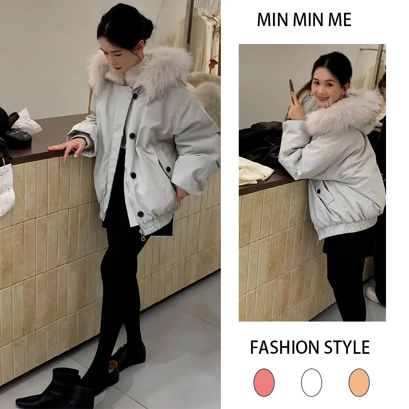 2025秋冬季新款设计感慵懒风连帽棉服女休闲半身短裙鲨鱼裤三件套