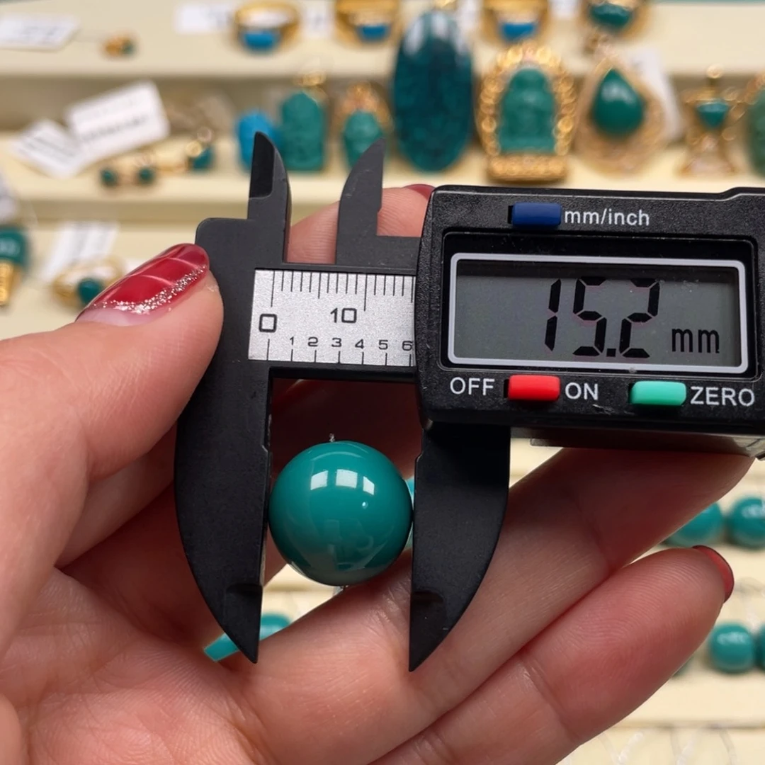 未镶嵌绿松石珠宝奇石圆珠