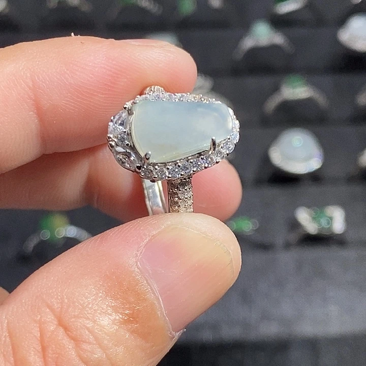 翡翠银S925镶嵌戒指