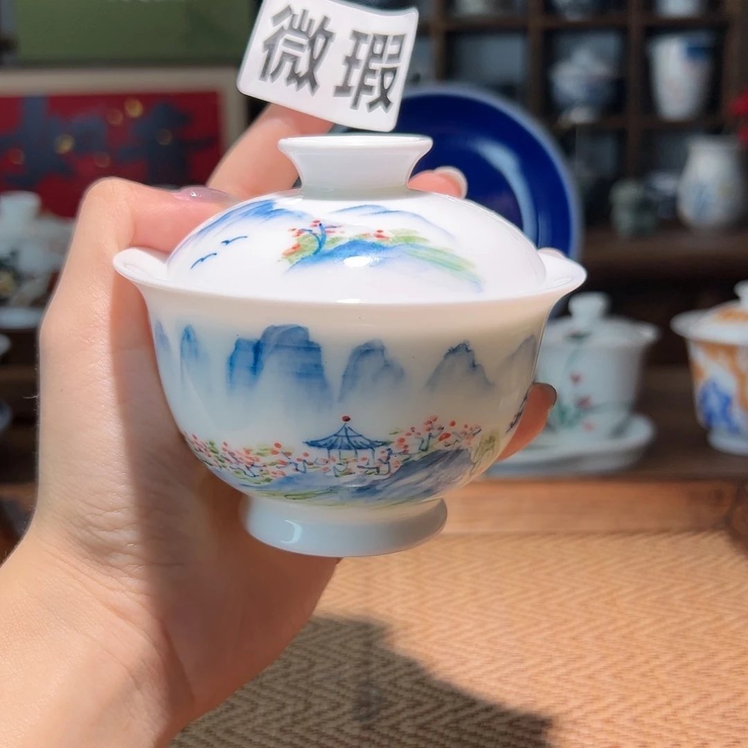 【闪购商品】微瑕 手绘 盖碗