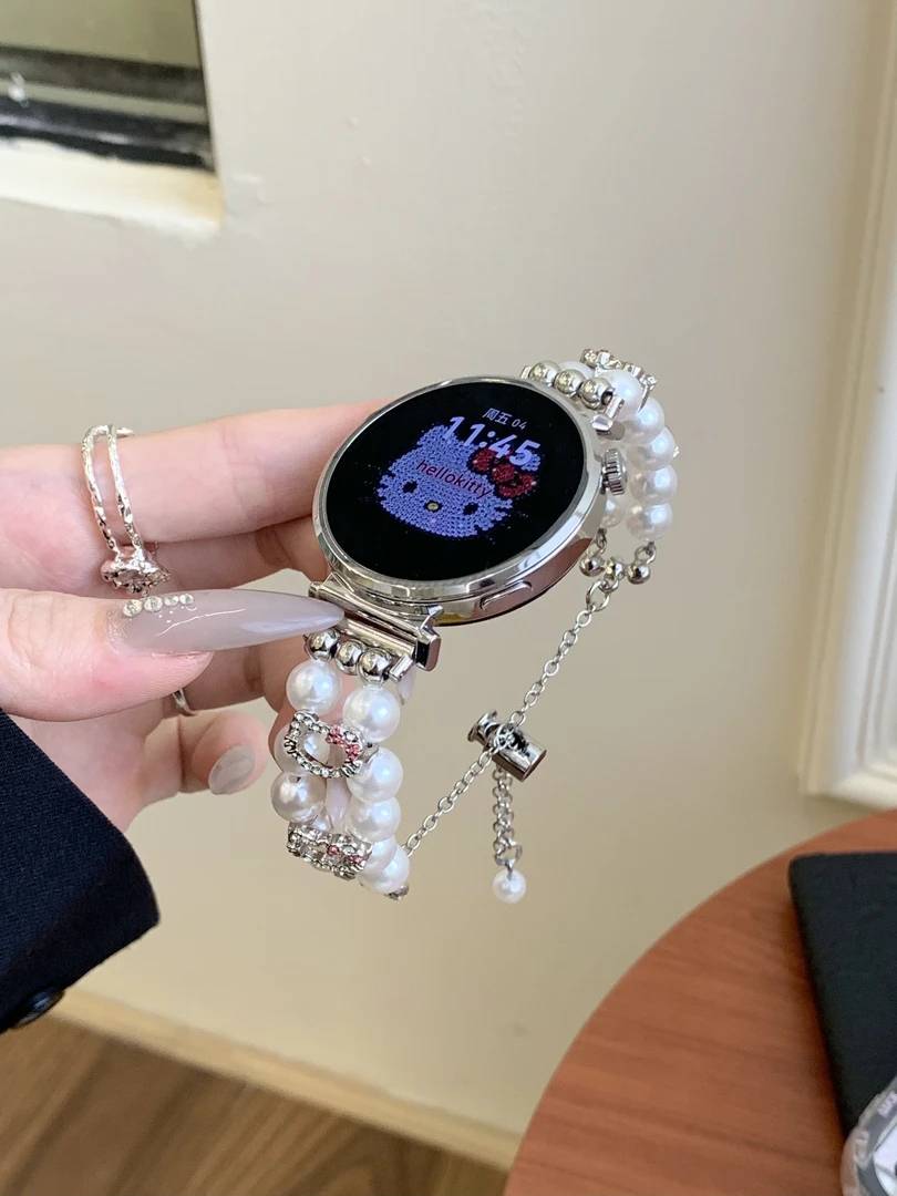 适用华为GT5表带KT猫珍珠手链高级女GT4GT3GT2watch5watch4watch3