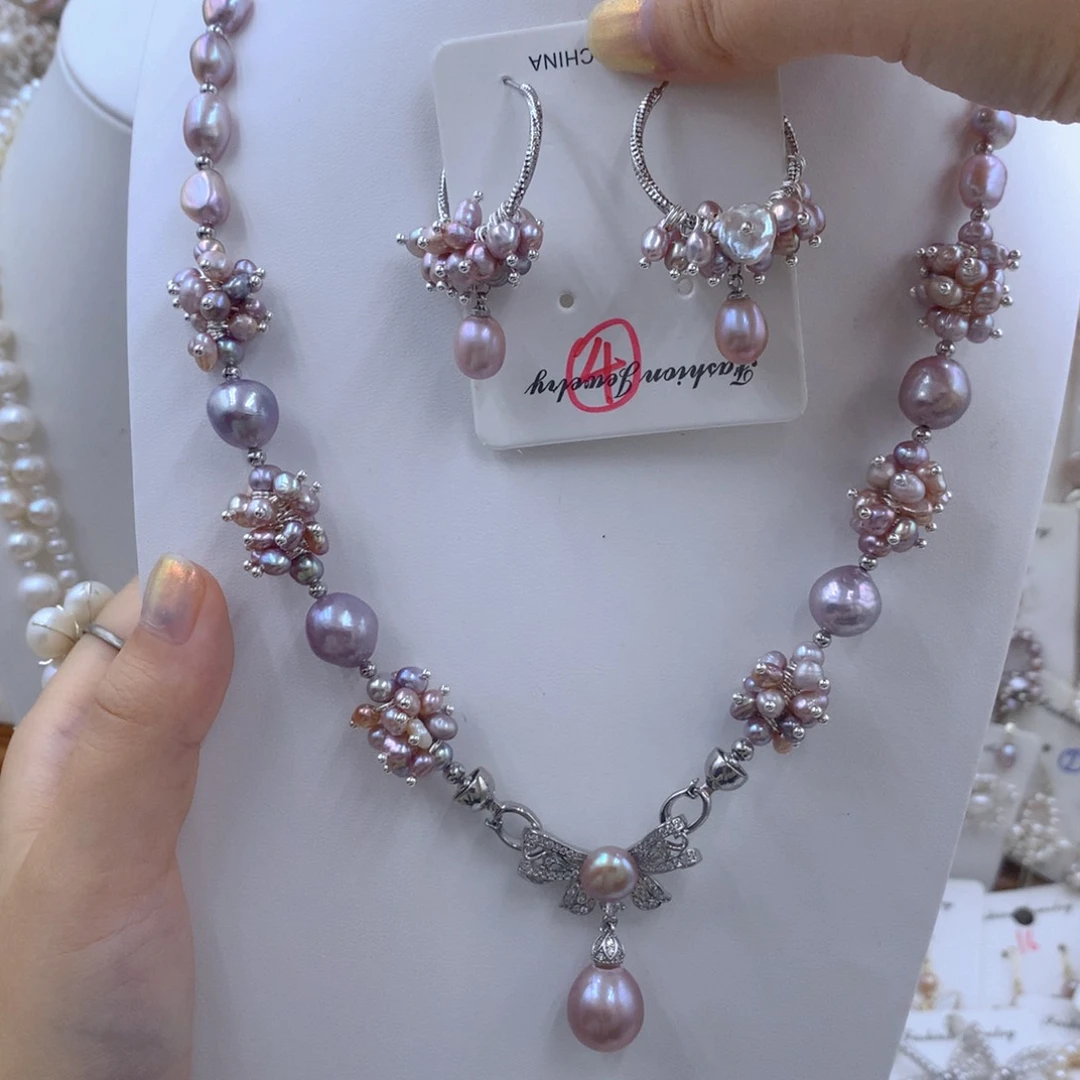 颈饰合金淡水珍珠海*