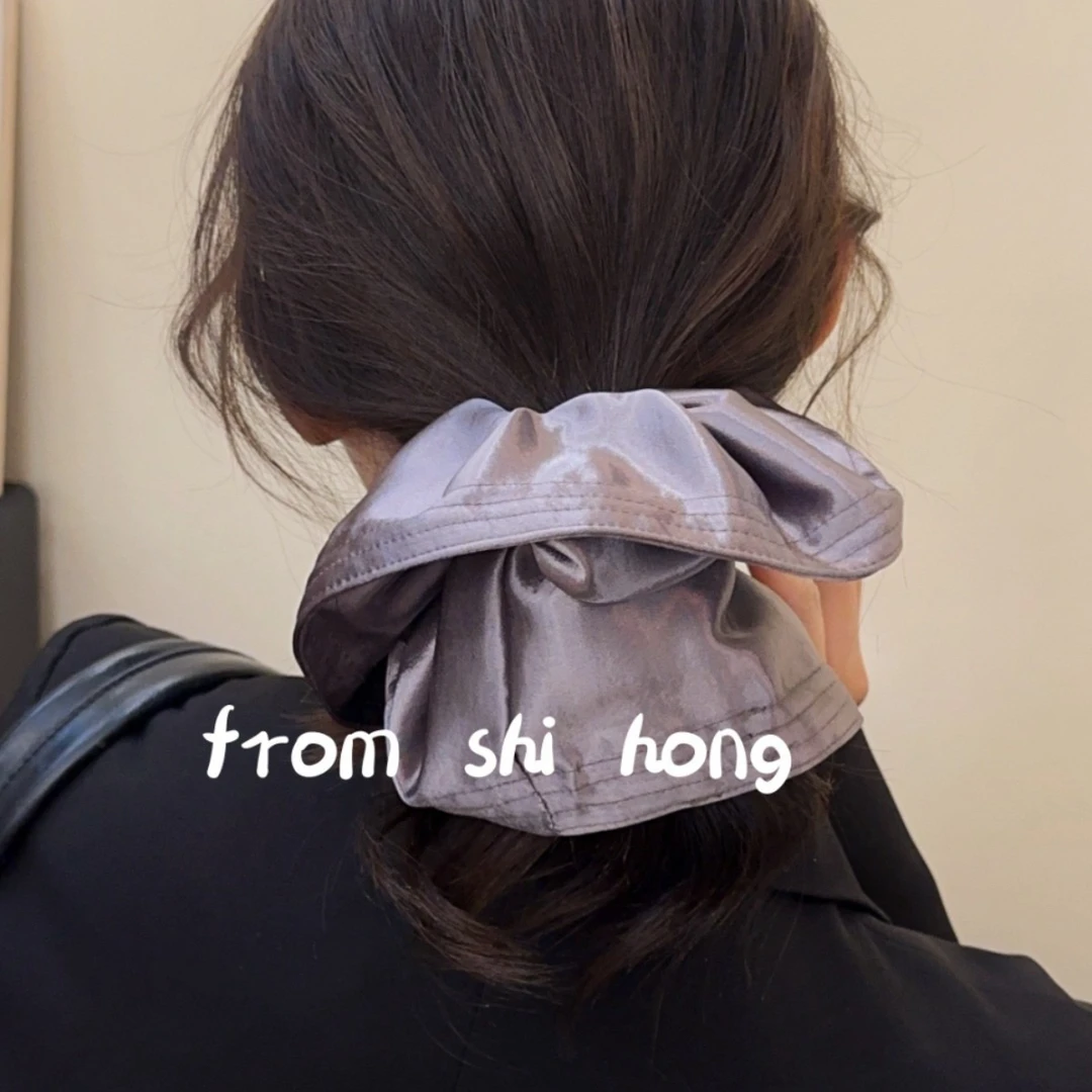 氛围感法式复古赫本风发圈缎面大号气质公主大肠发绳发饰小众头花