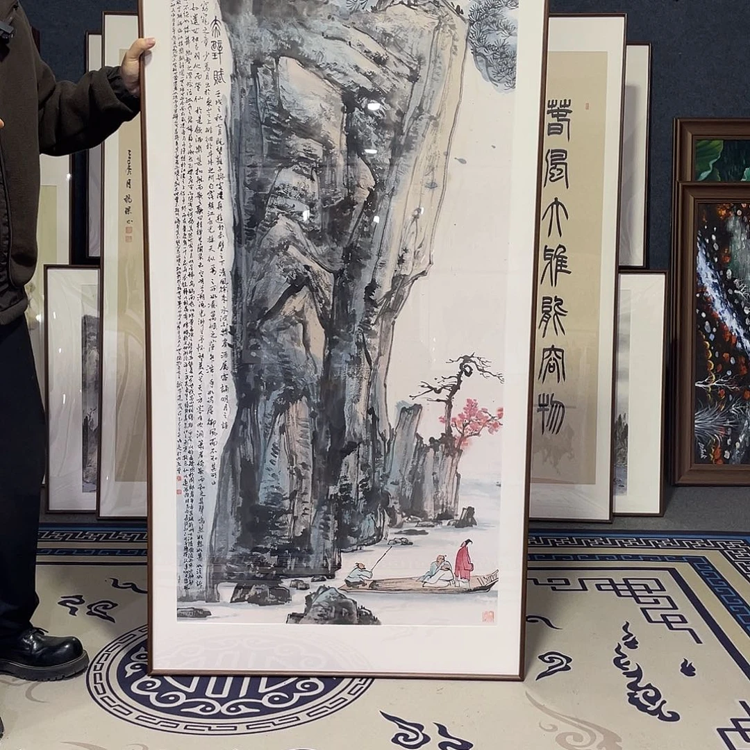 国画手绘画作品带框80/160