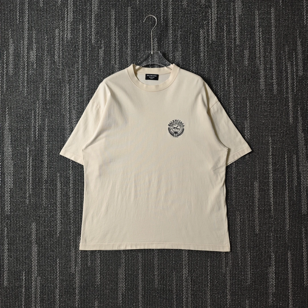 99新 Balenciaga/巴黎世家 Logo图案印花短袖T恤/M码/1739