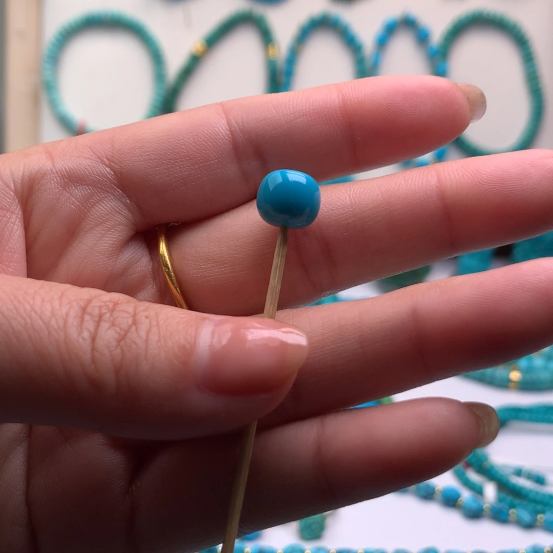 绿松石合金珠宝半成品卡9暴力蓝单珠