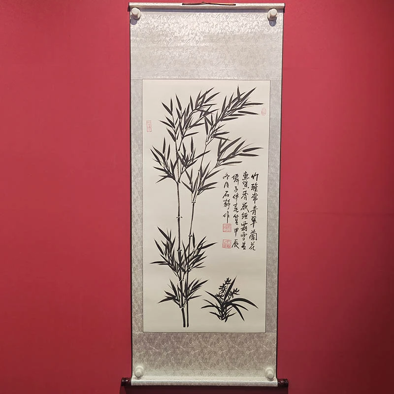 石静老师 手绘国画  竹报平安