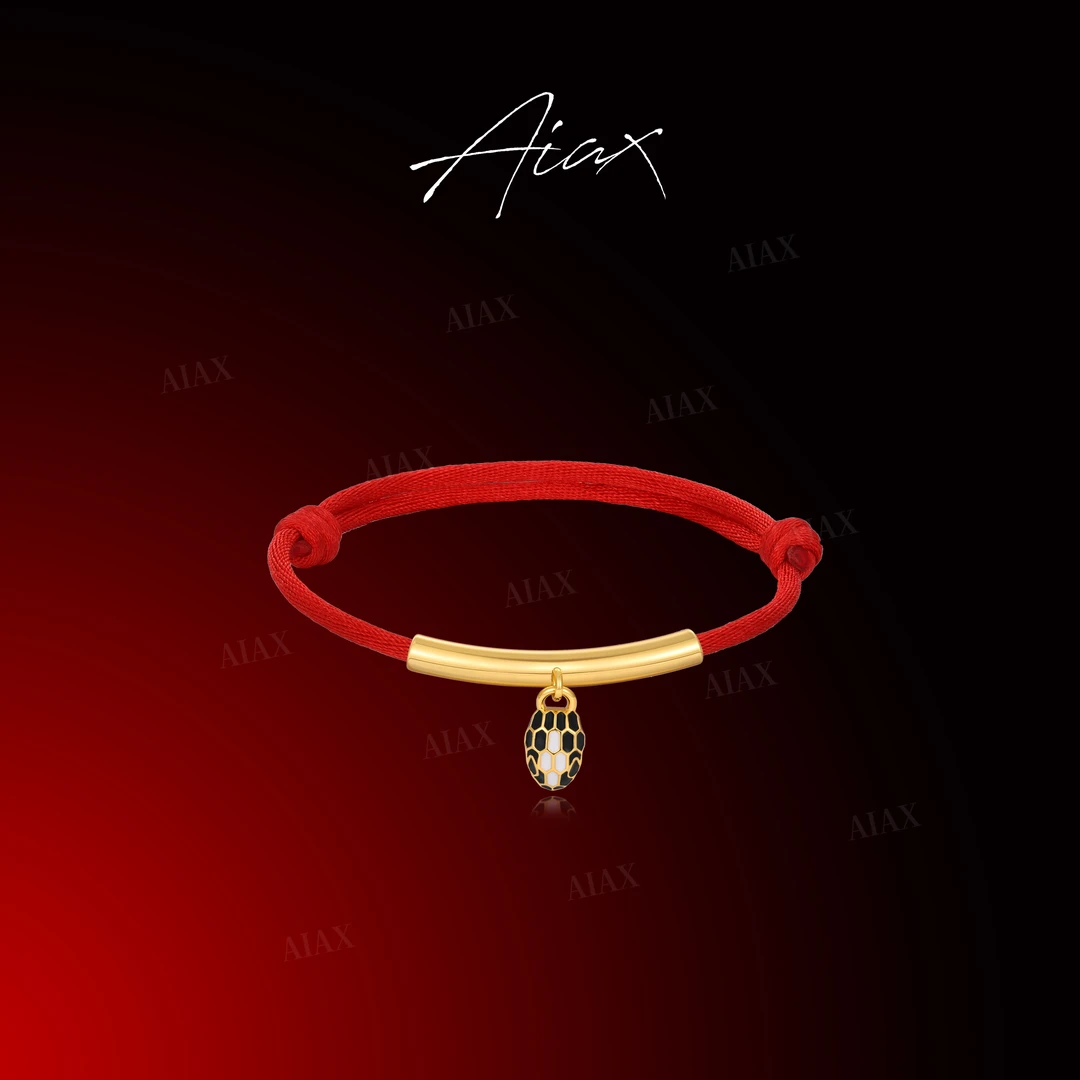 AIAX 镀k金【2025春节】时尚百搭编织手工红手绳百搭手链TSS6970