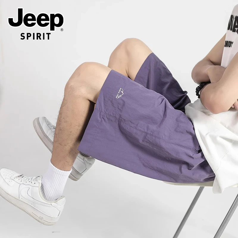 JEEPSPIRIT吉普夏季男士五分裤户外速干伞兵短裤夏季美式潮牌裤子