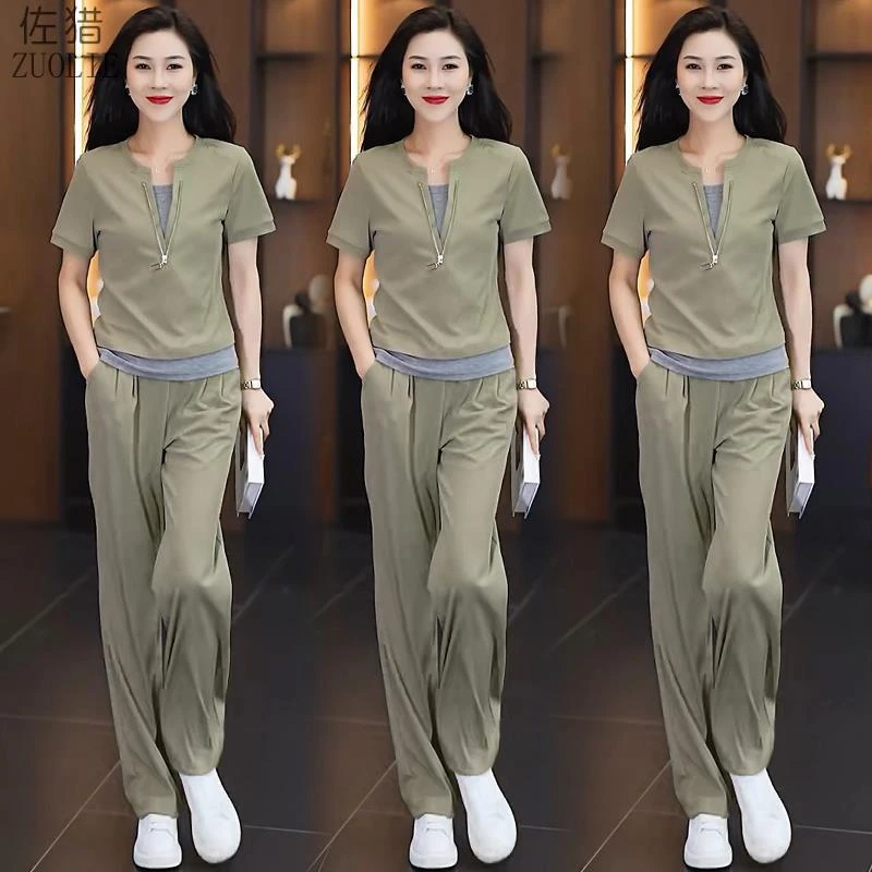 百搭粉色休闲运动套装女2025新款夏装薄款洋气减龄小个子时尚两件