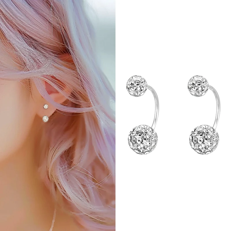 足银耳饰 999纯银时尚百搭耳环女小众设计感睡觉不用摘拧螺丝耳饰