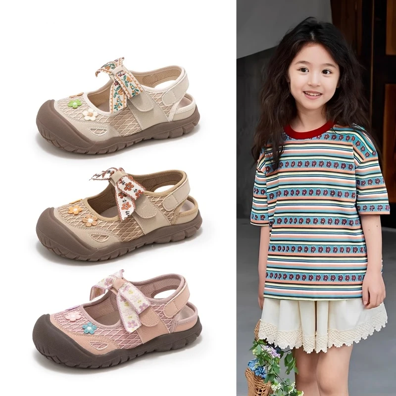 ABC女童凉鞋夏款2025新款儿童小女孩夏季软底鞋子女宝凉单鞋薄款