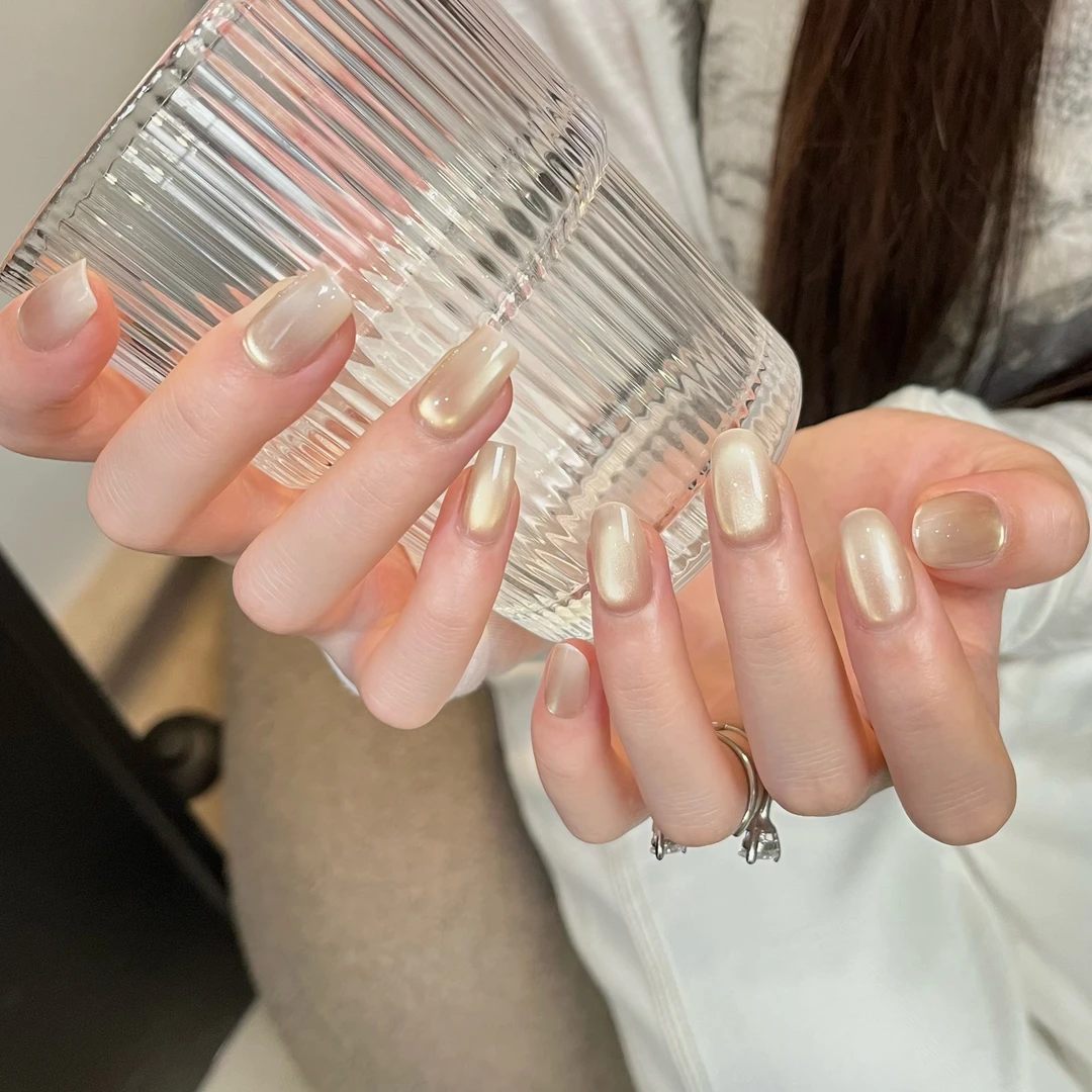 【素颜】纯手工美甲款式推荐猫眼爆款美甲手绘穿戴甲高颜值短中长款