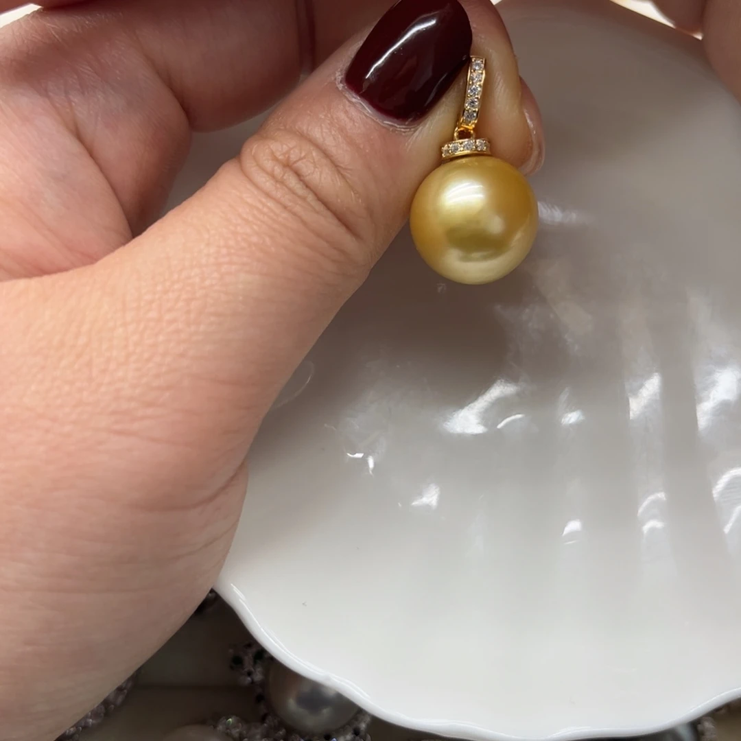 银S925镶嵌吊坠(不含链)海水珍珠