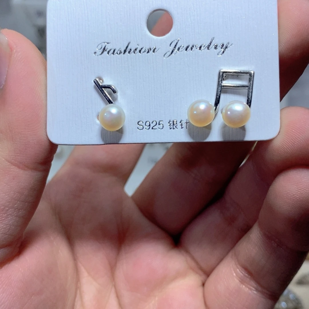 淡水珍珠耳饰银S925镶嵌