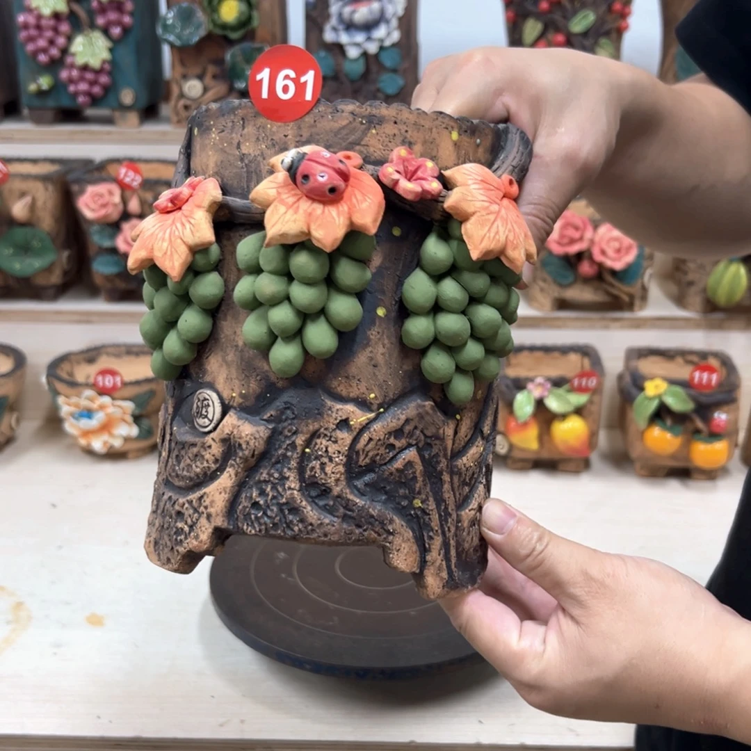 紫砂花盆161号内口12外高20.5